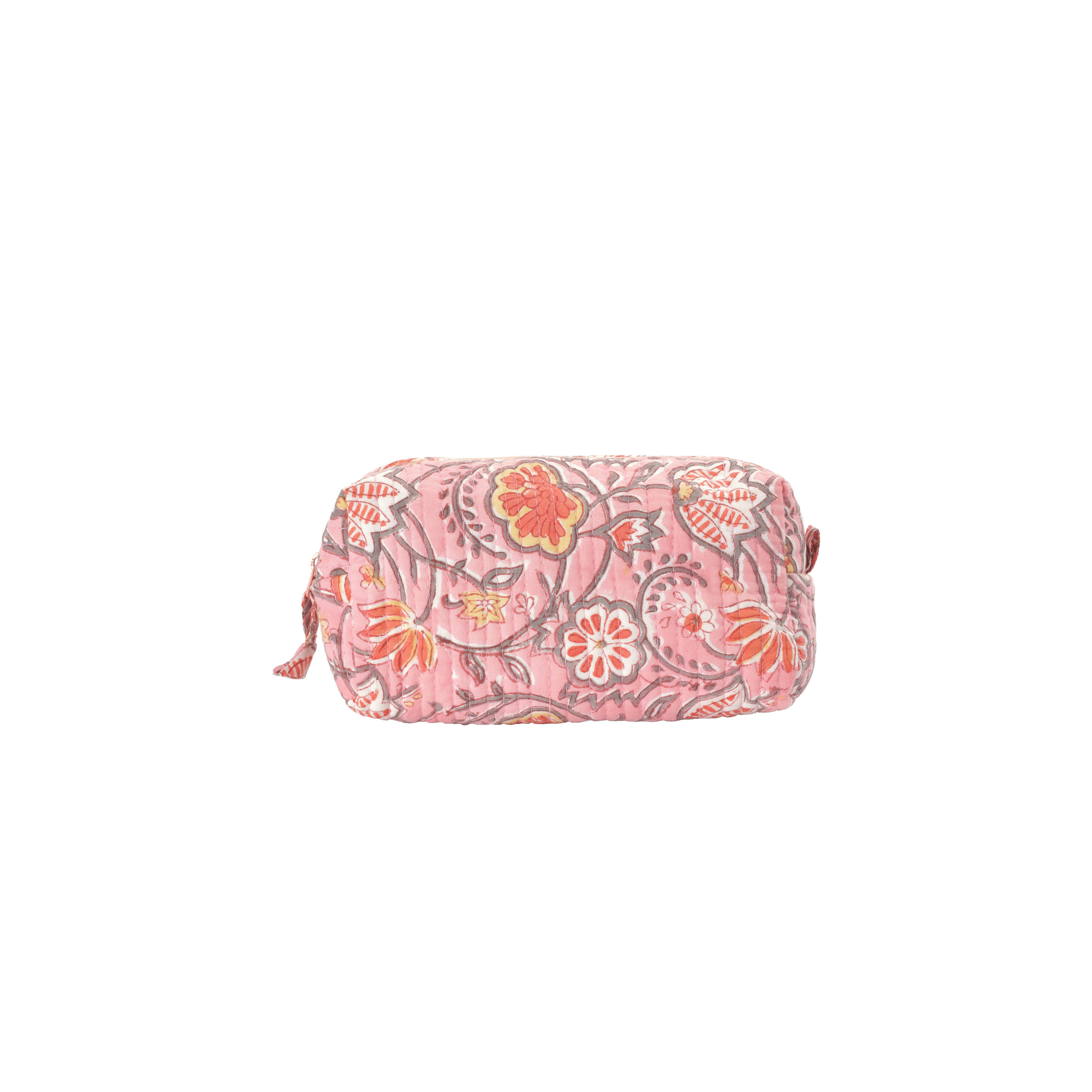 Jaya Cosmetic Purse + Large Cosmetic Bag Coral with Flower
