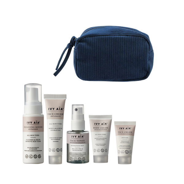 Ivy Aïa Travel Size Kit + Kosmetiktasche, Elodie - Royal Blue